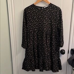 Zara Black Floral Mini Dress